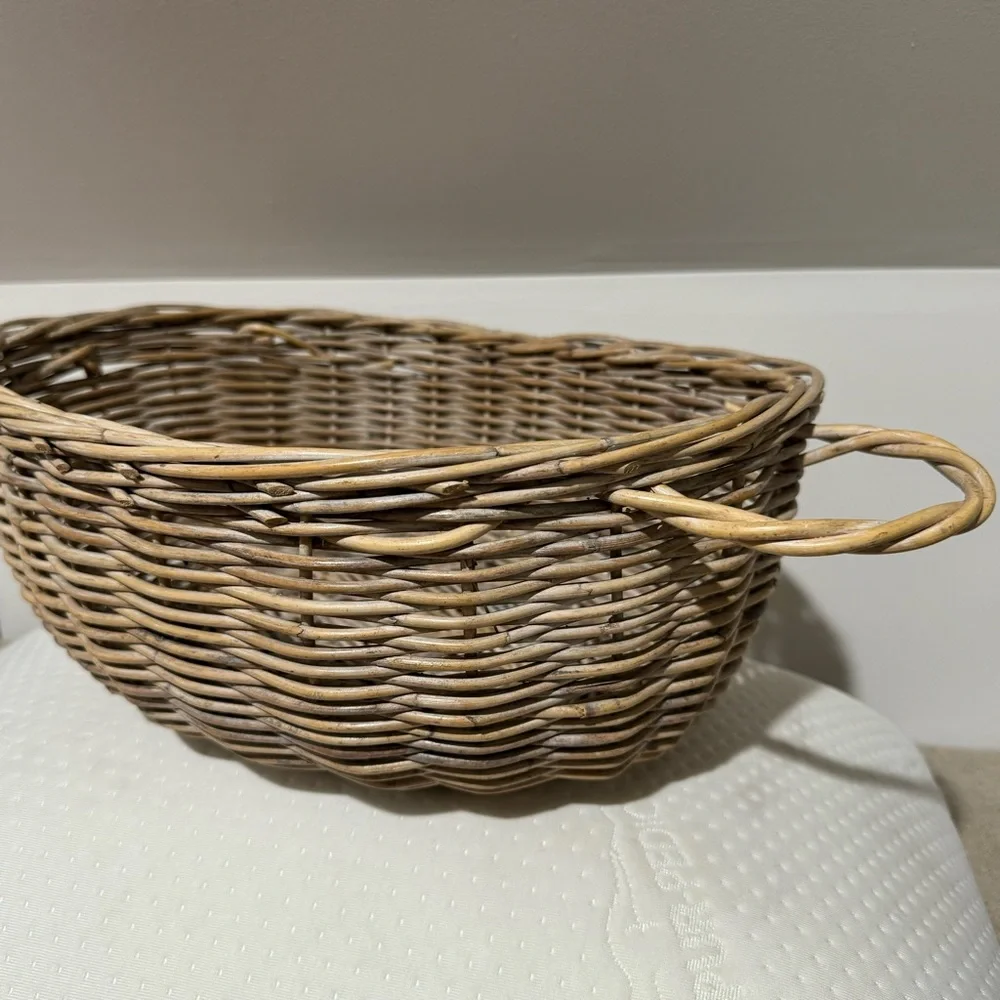 Vintage Hand Woven Rare Oval Basket